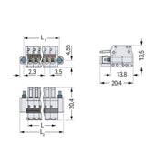 WAGO - Kabelsteckverbinder für Leiterplattensteckverbinder 1-Leiter-Federleiste 2734-120/107-000 Push-inCAGECLAMP,lgr − 25 Stück