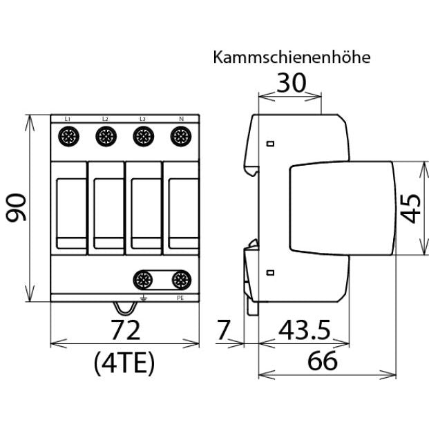 DEHN - Überspannungsableiter für Energietechnik/Stromversorgung Überspannungsableiter DG M TT 150 Typ 2 DEHNguard,4-p