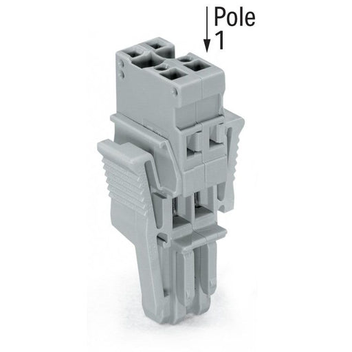 WAGO - Ein- und mehrpolige Klemmenleiste 1-Leiter-Federleiste 769-102/021-000 CAGE CLAMP,4mm²,grau − 50 Stück