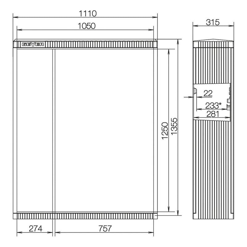ABN - Leergehäuse Kabelverteilerschrank SL132V