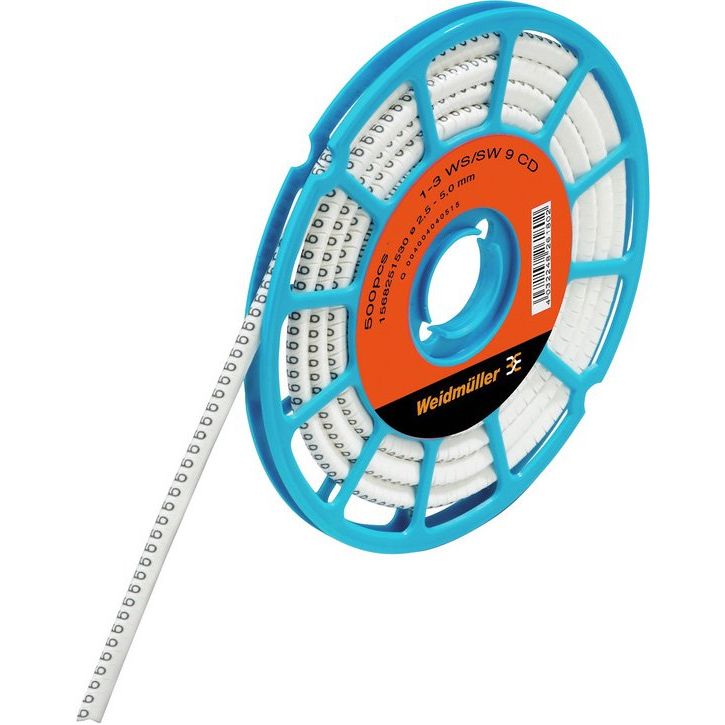 Weidmüller - Kabelmarkierungssystem Leitermarkierer CLI C 1-3 WS/SW L CD 3x4,2mm,weich,weiß − 500 Stück
