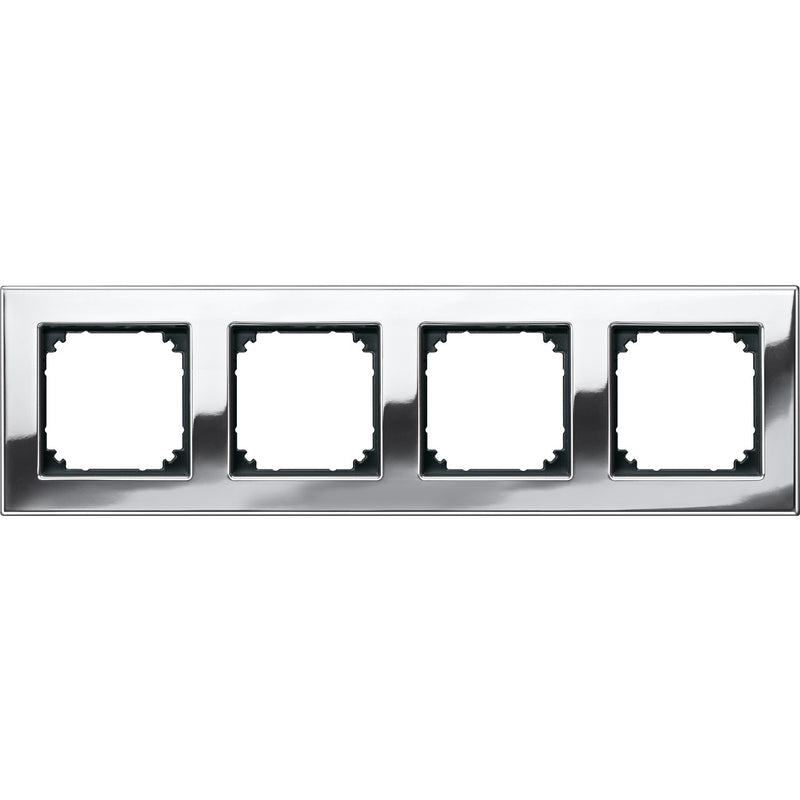 Merten - Abdeckrahmen Metallrahmen 4f.chrom 475439 waage/senkrecht