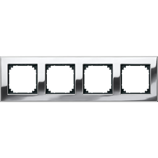 Merten - Abdeckrahmen Metallrahmen 4f.chrom 475439 waage/senkrecht