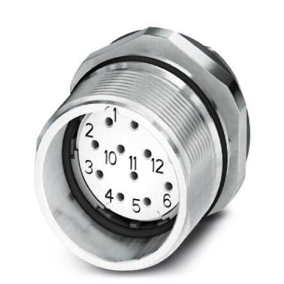 Phoenix Contact - Rundsteckverbinder, feldkonfektionierbar (Industriesteckverbinder) Gerätesteckverbinder CA-12S1N126Z00 Vorderwand