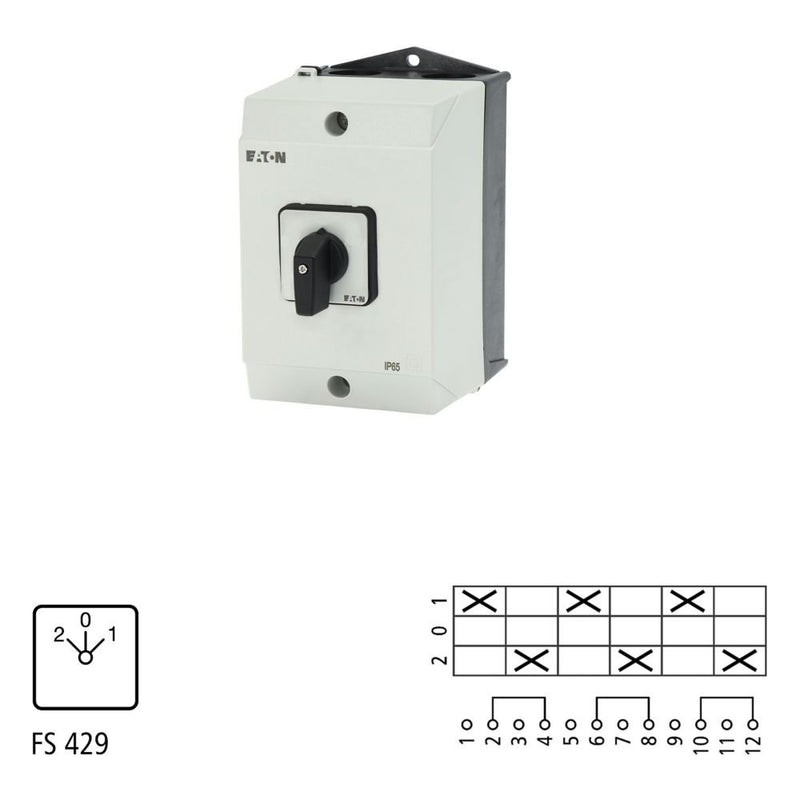 Eaton - Lastschalter Umschalter T3 32A Aufbau T3-3-15423/I2 rastend 0-Stellung