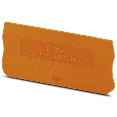 Phoenix Contact - Abschluss- und Zwischenplatte für Reihenklemme Abschlussdeckel D-PT1,5/S-TWIN-0,8OG 54x0,8mm, orange − 50 Stück
