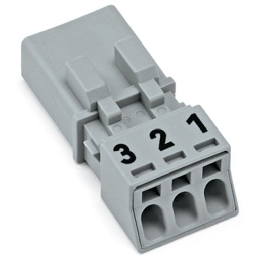 WAGO - Steckverbinder für steckbare Gebäudeinstallation Stecker 3-polig 890-253 Kod. B,grau − 50 Stück