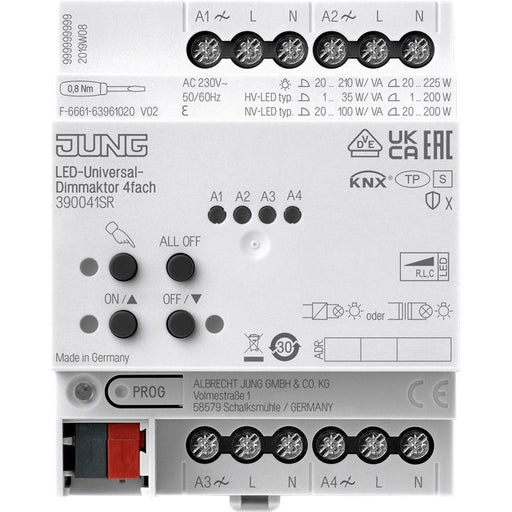 Jung - Bussystem-Dimmaktor KNX Universal-Dimmaktor 39004 1S R LED, 4fach, 4 TE