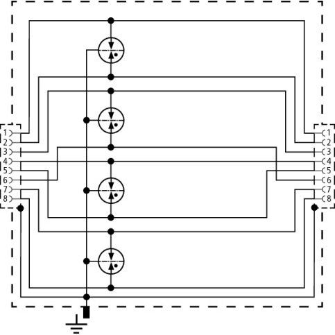 DEHN - Überspannungsableiter für Informations-/MSR-Technik Überspannungsableiter DPA M CLD RJ45B 48 mit 2 RJ45-Buchsen