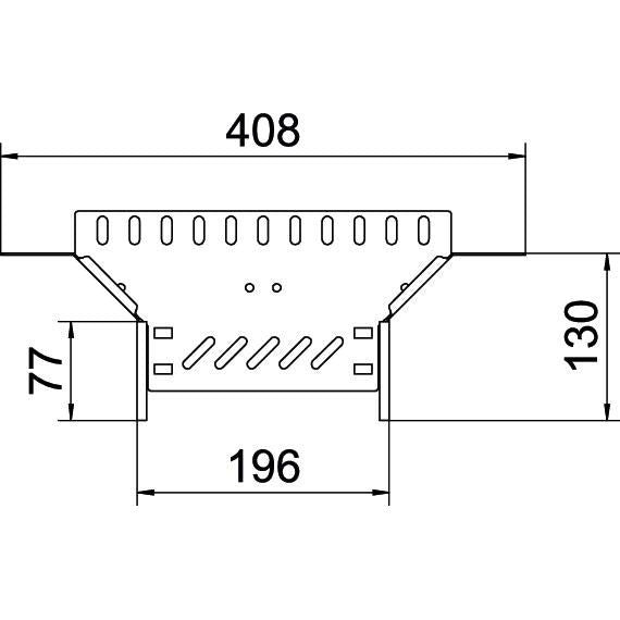 OBO Bettermann Vertr - Anbau-Abzweigstück für Kabelrinne Anbau-Abzweigstück RAA 120 A2 Kabelrinne 110x200