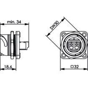 Telegärtner - LWL-Kupplung STX V1 Flanschset 100007578 LC-D Kupplung MM