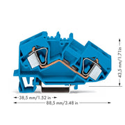WAGO - Durchgangs-Reihenklemme Durchgangsklemme 783-604 0,2-16mmq blau