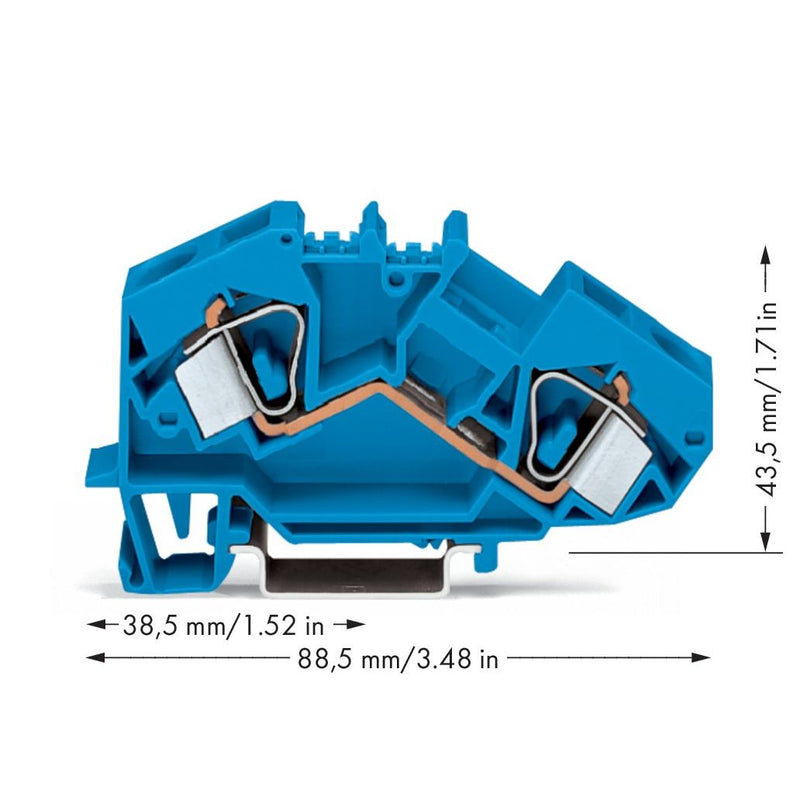 WAGO - Durchgangs-Reihenklemme Durchgangsklemme 783-604 0,2-16mmq blau