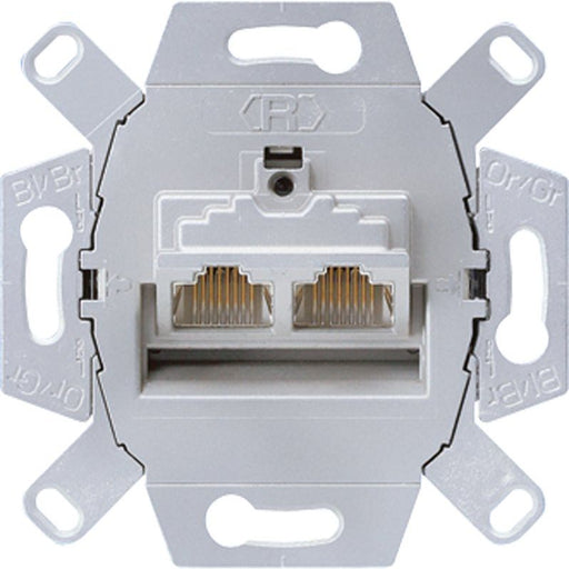 Jung - Einsatz/Abdeckung für Kommunikationstechnik Datendose Cat6 UAE 8-8 UPOK6 2x8-pol.für 2 Term