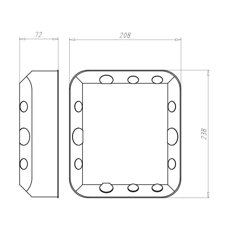 Kaiser - Dose, Gehäuse für Montage in der Wand/Decke HW-Einbaugehäuse 9197-22 235x205x72mm