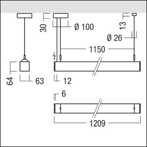 Zumtobel Group - Pendelleuchte LED-Pendelleuchte LINCOR DI #42190106 840, silber