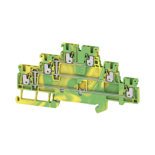 Weidmüller - Schutzleiter-Reihenklemme Klemme A3T 1.5 PE PUSH IN, 1.5 mm² − 50 Stück