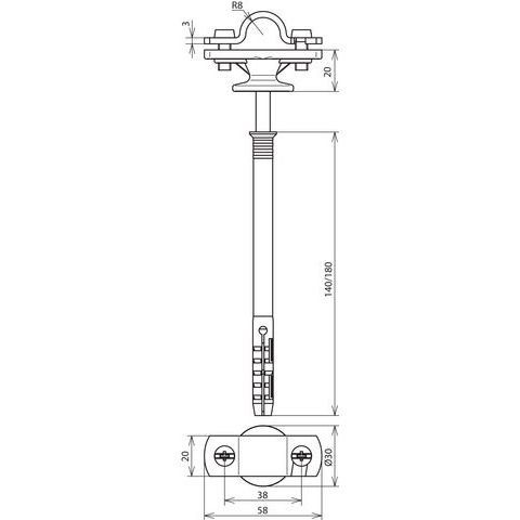 DEHN - Stangenhalter für Blitzschutz Stangenhalter SHZS16ABD10 #273731 Abdeckbund