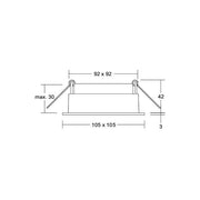 Brumberg Leuchten - Downlight/Strahler/Flutlicht Einbaumodul quadratisch 45005180 strukturschwarz