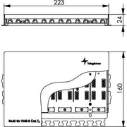 Telegärtner - Kommunikationstechnik-Adapter Kabelverbinder Multi 6x 100023275 Cat.7, AP, RAL7035