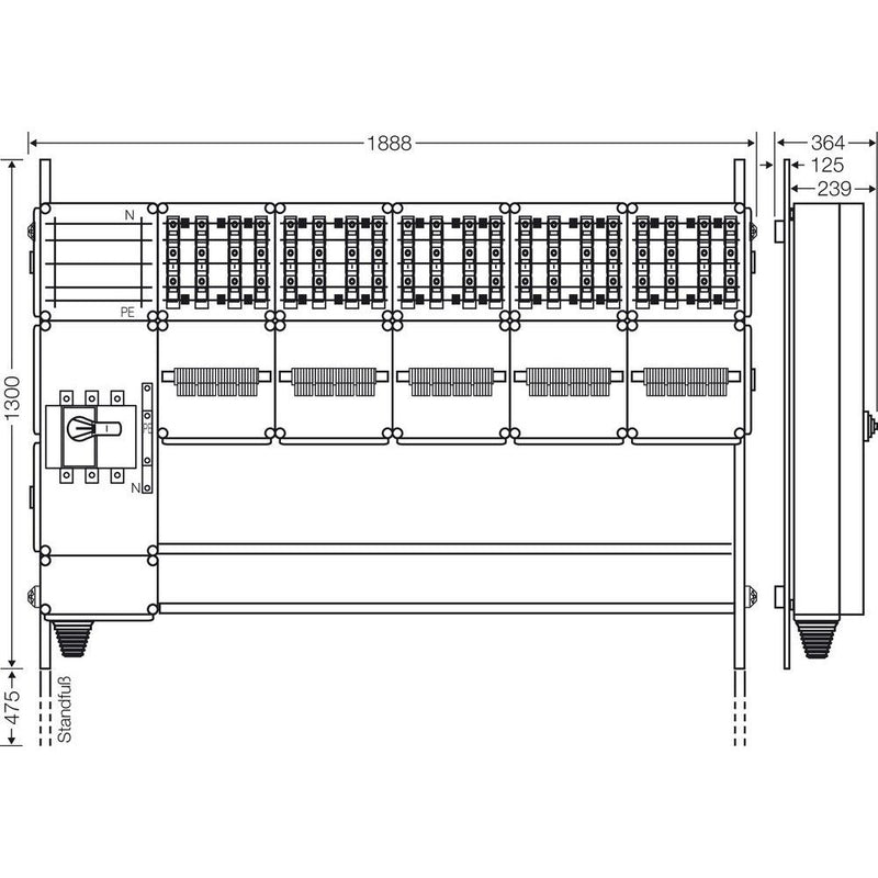 Hensel - Verteilerschrank für Energieversorgung Ladeverteiler Mi EV 22kW 20000 f.20 Ladep. a 22kW