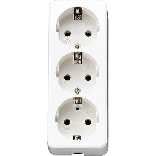 Jung - Mehrfachsteckdose SCHUKO-Dreifach-Steckdose 10 S 23 L WW m.Zugentlastung, aws