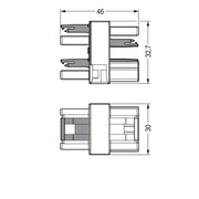 WAGO - Kompaktverteiler für steckbare Gebäudeinstallation 3-fach-Verteiler 3-polig 770-1714 Kod. B,grau − 50 Stück
