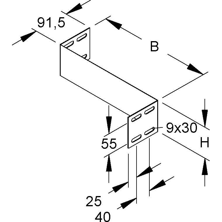 Niedax - Verbinder für Kabeltragsystem Reduzierstück WSRS 105.100 S 105x100mm
