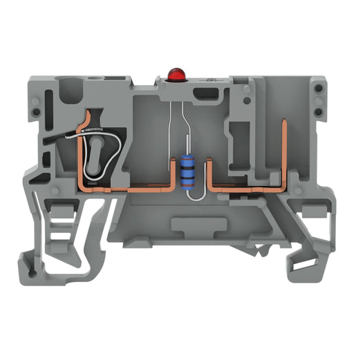 WAGO - Bauelement-Reihenklemme 1-Leiter/1PinBauelementkl. 769-239/281-434 LED rot,DC 24 V,grau − 100 Stück