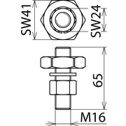 DEHN - Festpunkt für EuK-Vorrichtung Anschlussstück AS SCHR M16 65 Ausf.D m.Gewindebolz
