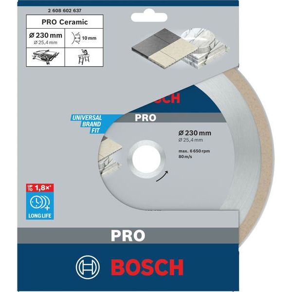 Bosch - Trenn-/Schleifscheibe Diamanttrennscheibe 2608602637 PRO Ceramic