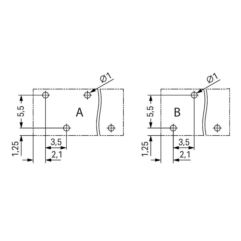 WAGO GmbH & Co. KG - Leiterplattenklemme THR-Leiterplattenklemme 2086-1122 Drücker,1,5mm²,sw − 432 Stück