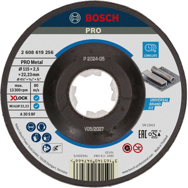 Bosch - Trenn-/Schleifscheibe PRO Metal X-Lock 2608619256 Trennscheibe 115 x − 25 Stück