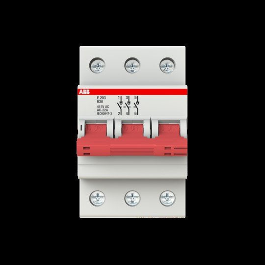 ABB Stotz S&J - Schalter für Reiheneinbau Einbauschalter E203/63G 400V,63A