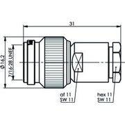 Telegärtner - Koax-Steckverbinder TNC Kabelstecker 100023816 löt/schr RG59 75Ohm