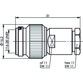 Telegärtner - Koax-Steckverbinder TNC Kabelstecker 100023816 löt/schr RG59 75Ohm