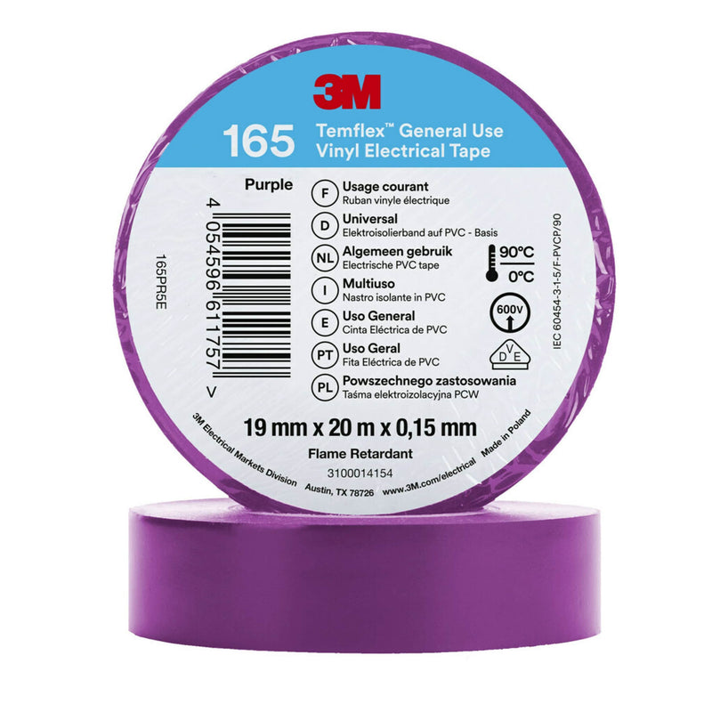 3M - Klebeband PVC Elektro-Isolierband Temflex165 vio19X20 165PR5E