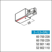 Zumtobel - Elektrisches Zubehör/Ersatzteile für Leuchten Anfangseinspeisung 3ph sw S2 802110 Schutzleiter rechts