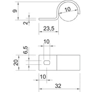 OBO Bettermann - Befestigungsschelle für Kabel/Rohre Befestigungsschelle 822 10 A4 10mm einlappig − 100 Stück