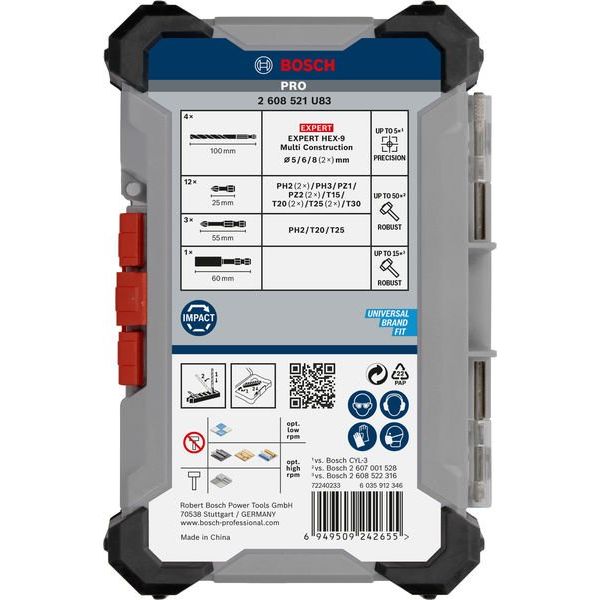 Bosch Power Tools - Werkzeugset PRO Impact Schrauberbits 2608521U83VE(20) und Multi  − 3 Packung