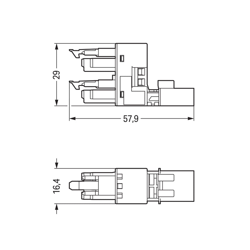 WAGO - Kompaktverteiler für steckbare Gebäudeinstallation h-Verteiler 3-polig 890-1663 Kod. B,pink − 50 Stück