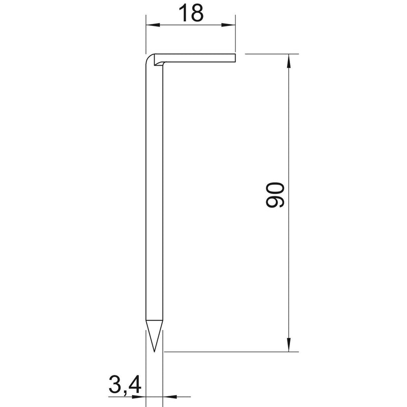 OBO Bettermann - Hakennagel 1101 3.4x90 − 250 Stück