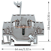 WAGO - Bauelement-Reihenklemme Bauelementklemme 280-502/281-604 Tragschiene,grau − 50 Stück