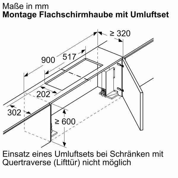 Bosch - Zubehör/Ersatzteile für Dunstabzugshauben Long Life Umluftset DWZ1IT1D1 extern
