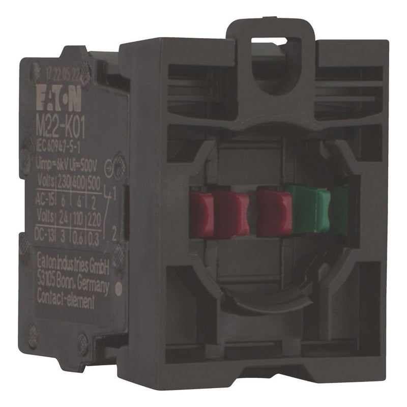 Eaton - Hilfsschalterblock Kontaktelement 2 Öffner M22-AK12SMC10 Selbstüberwachend