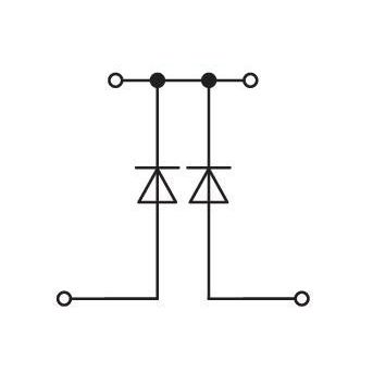 WAGO GmbH & Co. KG - Bauelement-Reihenklemme Bauelementklemme 2002-2214/1000-489 2 Dioden 1N4007,grau − 50 Stück