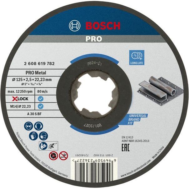 Bosch - Trenn-/Schleifscheibe PRO Metal X-Lock 2608619782 Trennscheibe 125 x