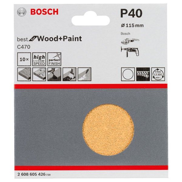 Bosch - Schleifpapier/Schleifvlies Schleifblatt-Set C470 best 2608605426 for Wood and Paint K