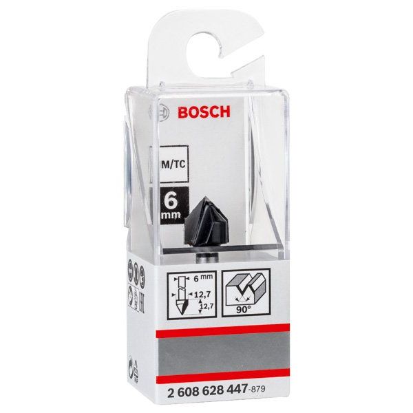 Bosch - Fräser PRO V-Nutfräser, 90° x 2608628447 12,7, Schaft 6 mm