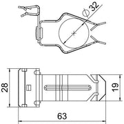 OBO Bettermann - Befestigungsklammer Trägerklammer SCHPO 1,5-4 D32 m.Rohraufnahme 32mm − 50 Stück